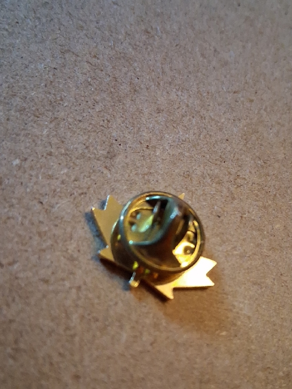 Enamel Maple Leaf Pin with Green School Emblem - Picture 6 of 7
